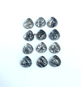 5MM, 6MM, 7MM, 8MM Natural Black Rutilated Quartz Heart Cabochon Top Quality, AAA Rutile Quartz Smooth Heart Cabs For Jewelry