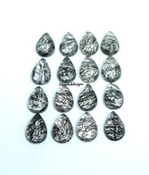 8X12MM, 10X14MM Natural Black Rutile Quartz Pear Cabochon gemstone, AAA Quality Black Rutile Quartz Smooth Pears Cabochon For Jewelry