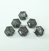 9MM, 10MM Natural Black Rutile Quartz Faceted Hexagon Shape Step Cut, AAA Quality Rutile Quartz Loose Gemstone For Jewelry Making