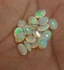 8X10MM, 9X11MM, 10X12MM Natural Ethiopian Opal Faceted Oval cut Gemstone, AAA Multi fire Ethiopian opal Calibrated Size loose gemstone