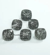 6MM, 7MM, 8MM Natural Black Rutile Quartz Faceted Cushion Cut Gemstone, AAA Black Rutile Quartz faceted Cushion Loose Gemstone For Jewelry