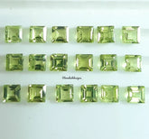 5MM, 6MM Natural Peridot Faceted Square Cut Gemstone, AAA Green Peridot Faceted Square Cut Calibrated Size loose Gemstone for jewelry