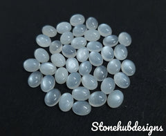 7X9MM, 8X10MM, 9X11MM, 10X12MM Natural White Moonstone Oval Cabochon Gemstone, AAA Quality White Moonstone Smooth Oval For Jewelry Making