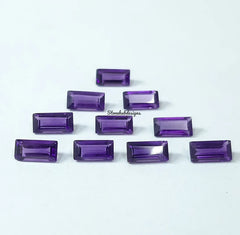 1.5x3MM, 2x3MM, 2x4MM Natural Amethyst Faceted Baguette Cut Gemstone, AAA Purple Amethyst Faceted Baguette Calibrated Cut Stone For Jewelry