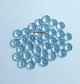 3MM, 3.50MM Natural Aquamarine Faceted Round Cut Stones, AAA Quality Aquamarine Round Cut Gemstone For Jewelry