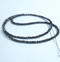 Natural Black Diamond Faceted Rondelle Beads, Black Diamond Necklace, Diamond Faceted Beads, Natural Diamond For Jewelry
