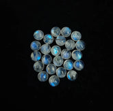 4MM, 5MM, 6MM Natural Moonstone Round Cabochon Gemstone, Blue Fire Moonstone Smooth Round Cabs Stone For Jewelry
