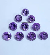 9MM, 10MM Natural Amethyst faceted Round Cut Gemstone, AAA Purple Amethyst faceted Round Loose Calibrated Cut Stone for jewelry