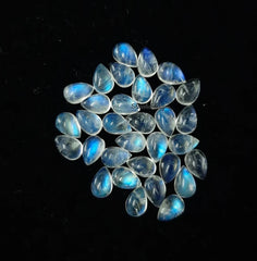 4x6MM, 5x7MM, 6x9MM Natural Moonstone Cabochon Pear Gemstone, AAA Quality Moonstone Smooth Pear Shape Cabochon For Jewelry