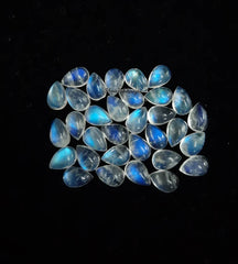 4x6MM, 5x7MM, 6x9MM Natural Moonstone Cabochon Pear Gemstone, AAA Quality Moonstone Smooth Pear Shape Cabochon For Jewelry