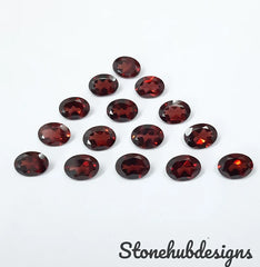 4x6MM, 5x7MM, 6x8MM Natural Red Garnet Faceted Oval Cut Gemstone, AAA Garnet Red Oval Cut color loose gemstone for Jewelry Making