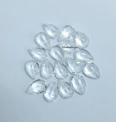 2x3MM, 3x4MM Natural White Topaz Faceted Pear Cut Gemstone, AAA White Topaz Faceted Pear Loose Calibrated Cut Gemstone for jewelry
