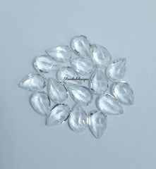 2x3MM, 3x4MM Natural White Topaz Faceted Pear Cut Gemstone, AAA White Topaz Faceted Pear Loose Calibrated Cut Gemstone for jewelry