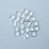 2MM, 2.5MM, 3MM, 4MM, 5MM Natural White Topaz Faceted Square Cut Gemstone- AAA Quality Loose white topaz Square Cut stone for jewelry
