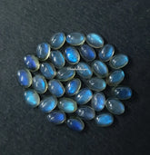 4x6MM, 5x7MM, 6x8MM, 7x9MM Natural Labradorite Oval Cabochon loose Gemstone, AAA Quality Labradorite Smooth Oval With Blue Flash for jewelry