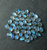 5 pieces Natural Labradorite Smooth Pear Cabochon loose gemstone, AAA Quality Blue Fire Smooth Labradorite Pears for jewelry