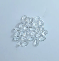3x5MM, 4x6MM, 5x7MM Natural White Topaz Faceted Oval Cut Gemstone, AAA Quality White Topaz faceted Oval Cut loose Calibrated Gemstone for jewelry