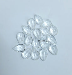 6x8MM, 7x9MM, 8x10MM Natural White Topaz Faceted Pear cut Gemstone, AAA White Topaz faceted Pear Loose Calibrated Cut Gemstone for jewelry