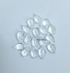 2x3MM, 3x4MM Natural White Topaz Faceted Pear Cut Gemstone, AAA White Topaz Faceted Pear Loose Calibrated Cut Gemstone for jewelry