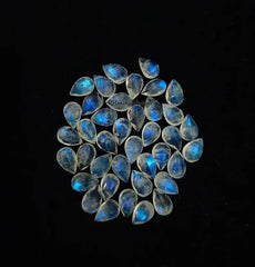 4x6MM, 5x7MM, 6x9MM Natural Moonstone Faceted Pear Cut Gemstone, AAA Blue Flash Moonstone faceted Pear cut gemstone For Jewelry