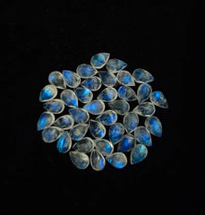 4x6MM, 5x7MM, 6x9MM Natural Moonstone Faceted Pear Cut Gemstone, AAA Blue Flash Moonstone faceted Pear cut gemstone For Jewelry