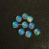 4MM, 5MM, 6MM Natural Ethiopian Opal Cushion Cabochon Gemstone, AAA Ethiopian Opal Multi Fire Smooth Cushion Cabs loose stone for jewelry