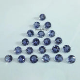 3MM, 4MM, 5MM Natural Iolite Faceted Round Cut Gemstone, AAA Quality Blue Iolite Faceted Iolite Loose Calibrated Cut Gemstone for Jewelry
