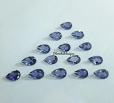 3x4MM, 3x5MM, 4x6MM Natural Iolite Faceted Pear Cut Gemstone, AAA Blue Iolite Faceted Pear Loose Calibrated Cut Gemstone for Jewelry