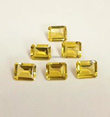 4x6MM, 5x7MM, 6x8MM, 7x9MM, 8x10MM Natural Lemon Quartz Faceted Octagon Cut Gemstone, AAA Lemon Quartz Octagon Cut For Jewelry Making