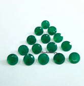 7MM, 8MM, 9MM, 10MM Natural GREEN ONYX Faceted Round Cut gemstone, AAA Green Onyx Round Loose Calibrated Cut Stone For Jewelry Making