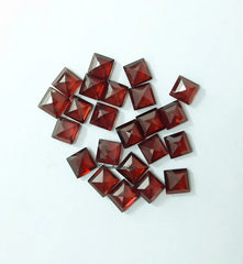 3MM, 4MM, 5MM, 6MM Natural Garnet Faceted Square Cut Loose Gemstone, AAA Mozambique Garnet faceted Square Cut loose Stone for jewelry