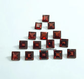7MM, 8MM Natural Garnet Faceted Square Cut Loose Gemstone, AAA Red Mozambique Garnet faceted Square Loose Calibrated Cut Stone for jewelry