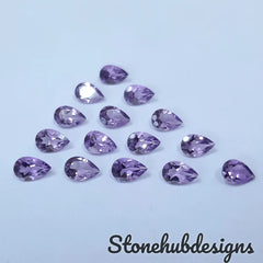 3x5MM, 4x6MM, 5x7MM Natural Amethyst faceted Pear Cut Gemstone, AAA Purple Color Amethyst Pear loose Calibrated Size For Jewelry Making