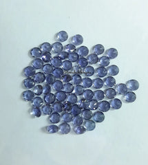3MM, 4MM, 5MM Natural Iolite Faceted Round Cut Gemstone, AAA Quality Blue Iolite Faceted Iolite Loose Calibrated Cut Gemstone for Jewelry
