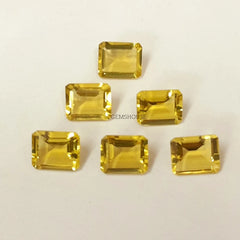 4x6MM, 5x7MM, 6x8MM, 7x9MM, 8x10MM Natural Lemon Quartz Faceted Octagon Cut Gemstone, AAA Lemon Quartz Octagon Cut For Jewelry Making