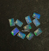 4x6MM, 5x7MM, 6x8MM, 7x9MM Natural Ethiopian Opal Faceted Octagon Cut Gemstone, AAA Ethiopian Opal multi flash Octagon cut loose Gemstone