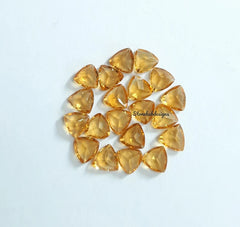 Natural Citrine Faceted Trillion Cut Loose Gemstone, AAA Yellow Citrine Faceted Trillion Calibrated Loose Gemstone for Jewelry