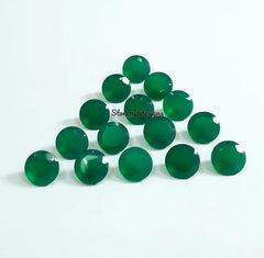 7MM, 8MM, 9MM, 10MM Natural GREEN ONYX Faceted Round Cut gemstone, AAA Green Onyx Round Loose Calibrated Cut Stone For Jewelry Making