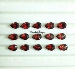 7x9MM, 8x10MM, 9x11MM, 10x12MM Natural Garnet Faceted Pear Cut Gemstone, AAA Mozambique Red Garnet Pear Cut loose Gemstone for Jewelry