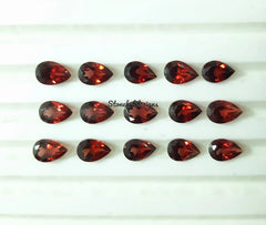 7x9MM, 8x10MM, 9x11MM, 10x12MM Natural Garnet Faceted Pear Cut Gemstone, AAA Mozambique Red Garnet Pear Cut loose Gemstone for Jewelry