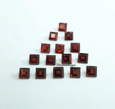 3MM, 4MM, 5MM, 6MM Natural Garnet Faceted Square Cut Loose Gemstone, AAA Mozambique Garnet faceted Square Cut loose Stone for jewelry