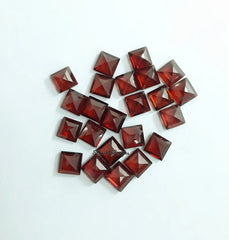 3MM, 4MM, 5MM, 6MM Natural Garnet Faceted Square Cut Loose Gemstone, AAA Mozambique Garnet faceted Square Cut loose Stone for jewelry