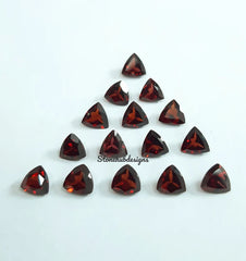 7MM, 8MM Natural Garnet Faceted Trillion Cut Loose Gemstone, AAA Red Mozambique Garnet faceted Trillion Loose Calibrated Stone for jewelry
