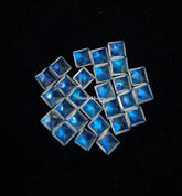 Natural Moonstone Faceted Square Gemstone, AAA Moonstone Faceted Square blue flash Loose Calibrated Cut gemstone for Jewelry