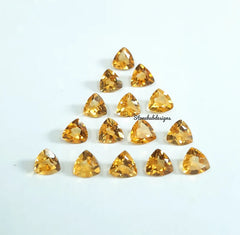 Natural Citrine Faceted Trillion Cut Loose Gemstone, AAA Yellow Citrine Faceted Trillion Calibrated Loose Gemstone for Jewelry