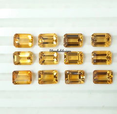 7X9MM, 8X10MM Natural Citrine Faceted Octagon Loose Gemstone, AAA Quality Yellow Citrine Faceted Octagon Cut for jewelry