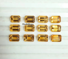 7X9MM, 8X10MM Natural Citrine Faceted Octagon Loose Gemstone, AAA Quality Yellow Citrine Faceted Octagon Cut for jewelry
