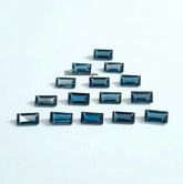 2x4MM, 2.5x5MM, 3x6MM London Blue Topaz Faceted Baguette Cut Gemstone, AAA Quality Natural Blue London Topaz Baguette Cut For Jewelry