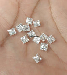 6MM, 7MM, 8MM, 9MM, 10MM Moissanite Faceted Square Princess Cut Gemstone, AAA D Color White Moissanite Princess Faceted Square For Jewelry