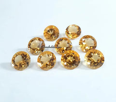 9MM, 10MM Natural Citrine Faceted Round Cut loose gemstone, AAA Quality Yellow Citrine Faceted Round cut For Jewelry Making